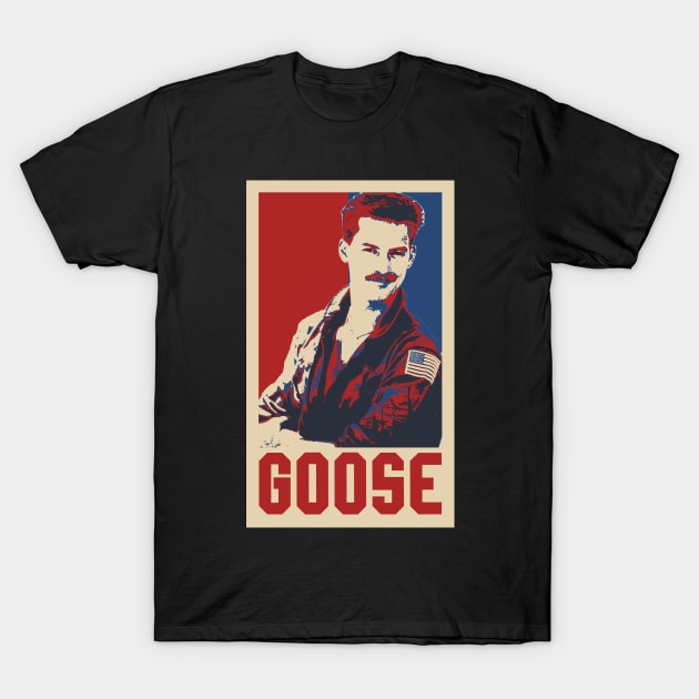 Goose Top Gun Pop Art Style T-Shirt by mia_me